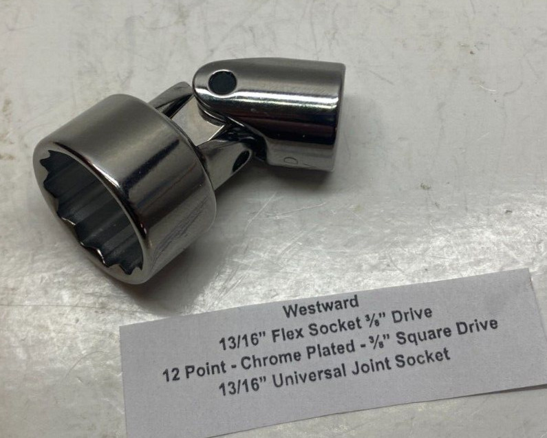 Westward 13/16" Flex Socket (12 Point 3/8" Drive) 13/16" Universal Joint Socket
