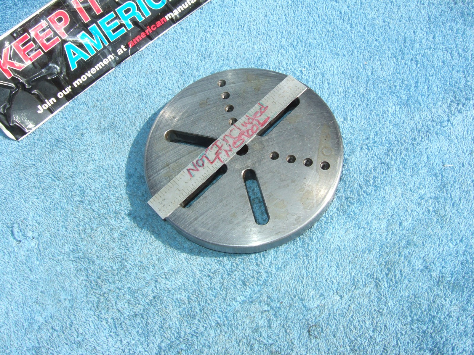 FIXTURE PLATE ROUND 6 inch TAPPED XLNT TOOLMAKER MACHINIST INSPECT GRIND MILL