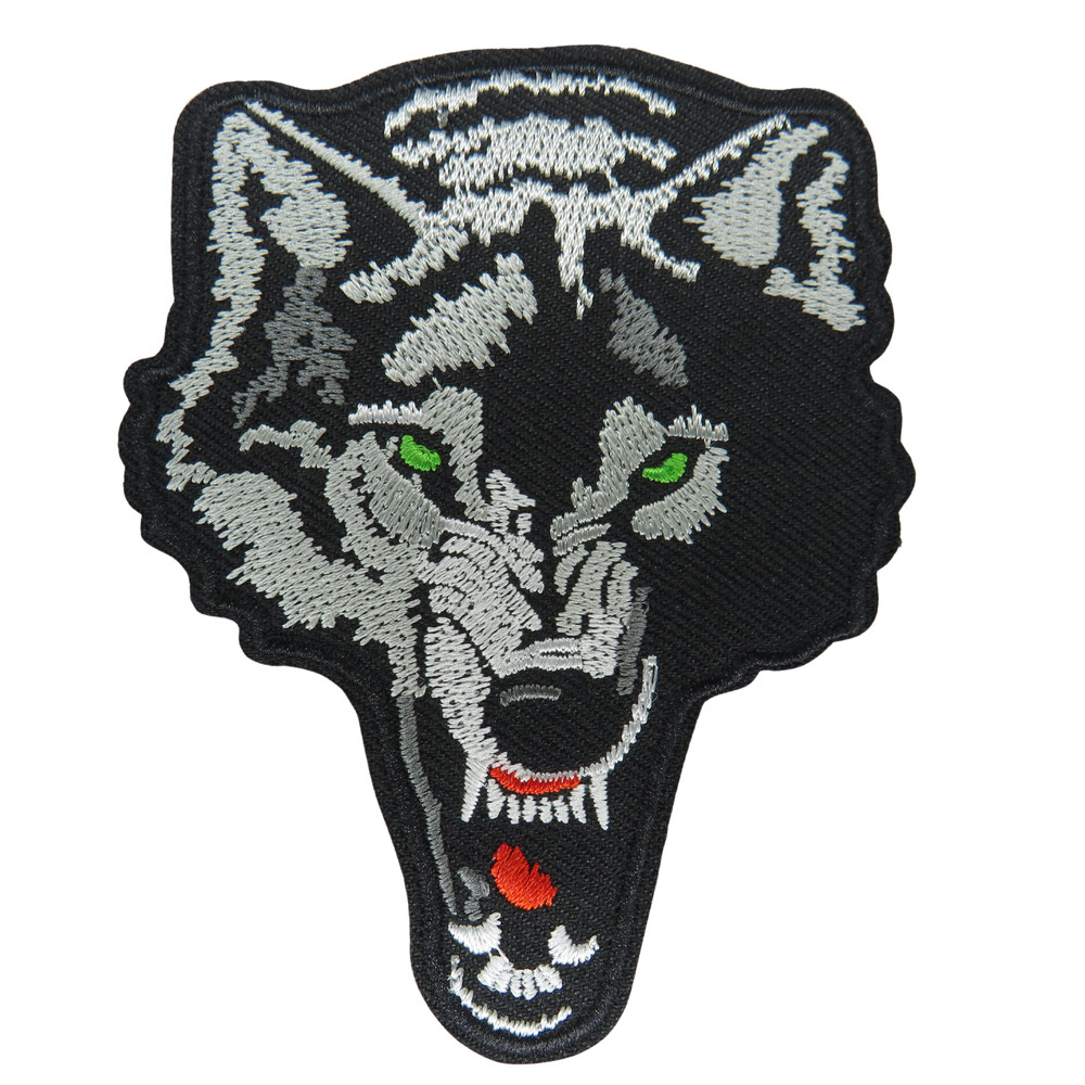 Wolf patch angry wolf patch iron on patch biker punk patch iron on