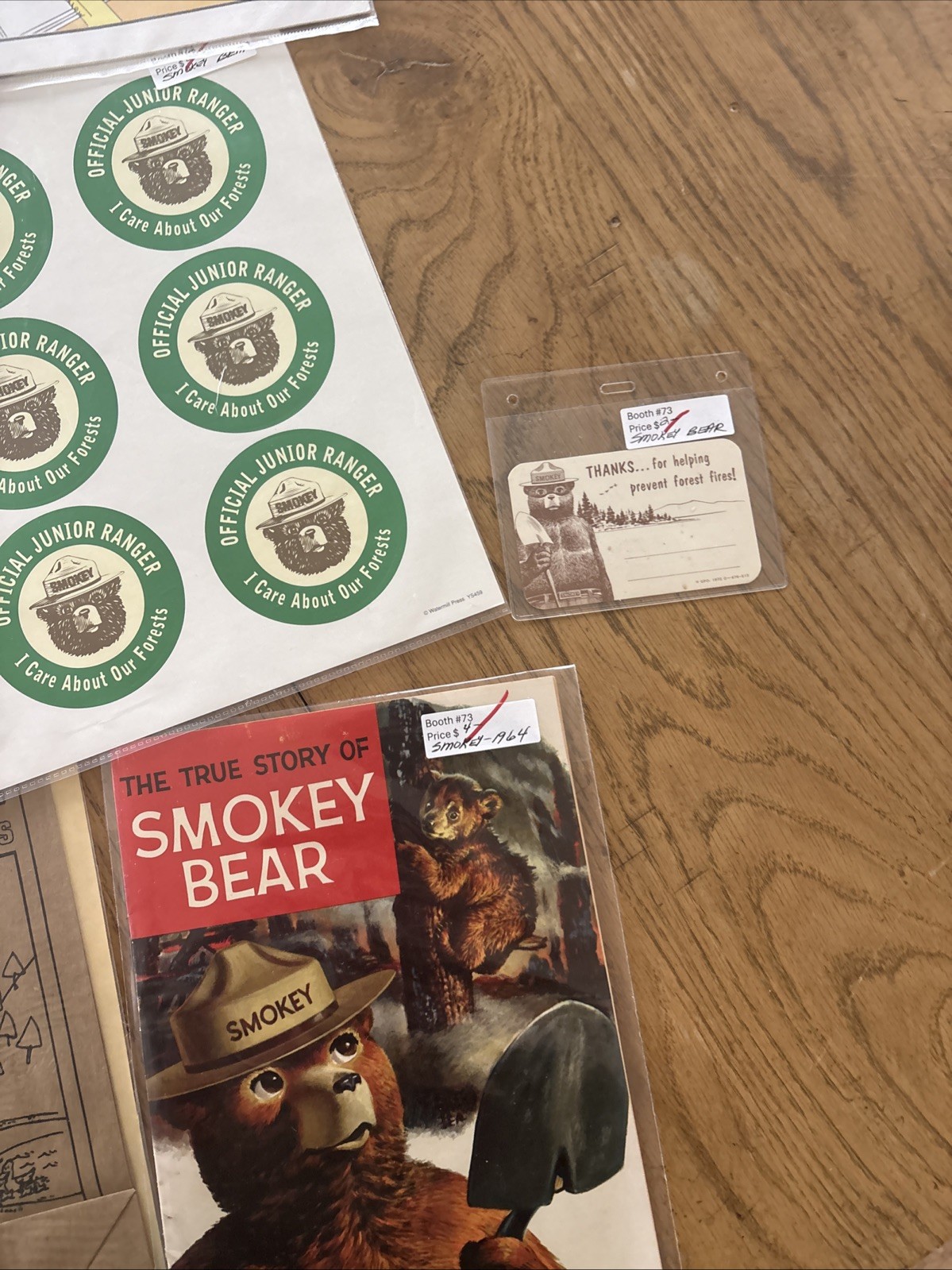 Vintage Lot Of Smokey The Bear Memorabilia Booklets Paper Ephemera Stickers