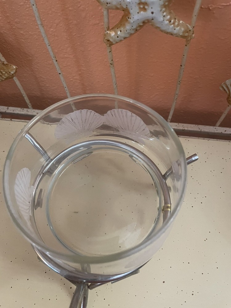 Seashell Clear Ceramic Candy Dish Jar Tropical No Lid