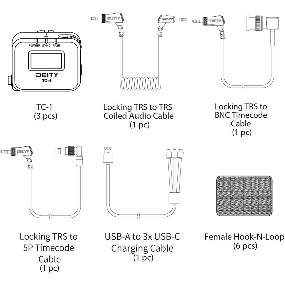 Deity Microphones TC-1 Wireless Timecode Generator Box (Bluetooth, 3-Pack)