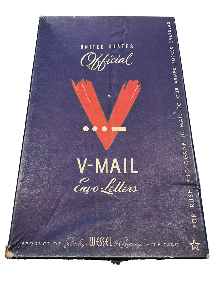 Original WWII V-MAIL Soldier FOLDING MAILING LETTER ENVELOPES EMPTY BOX