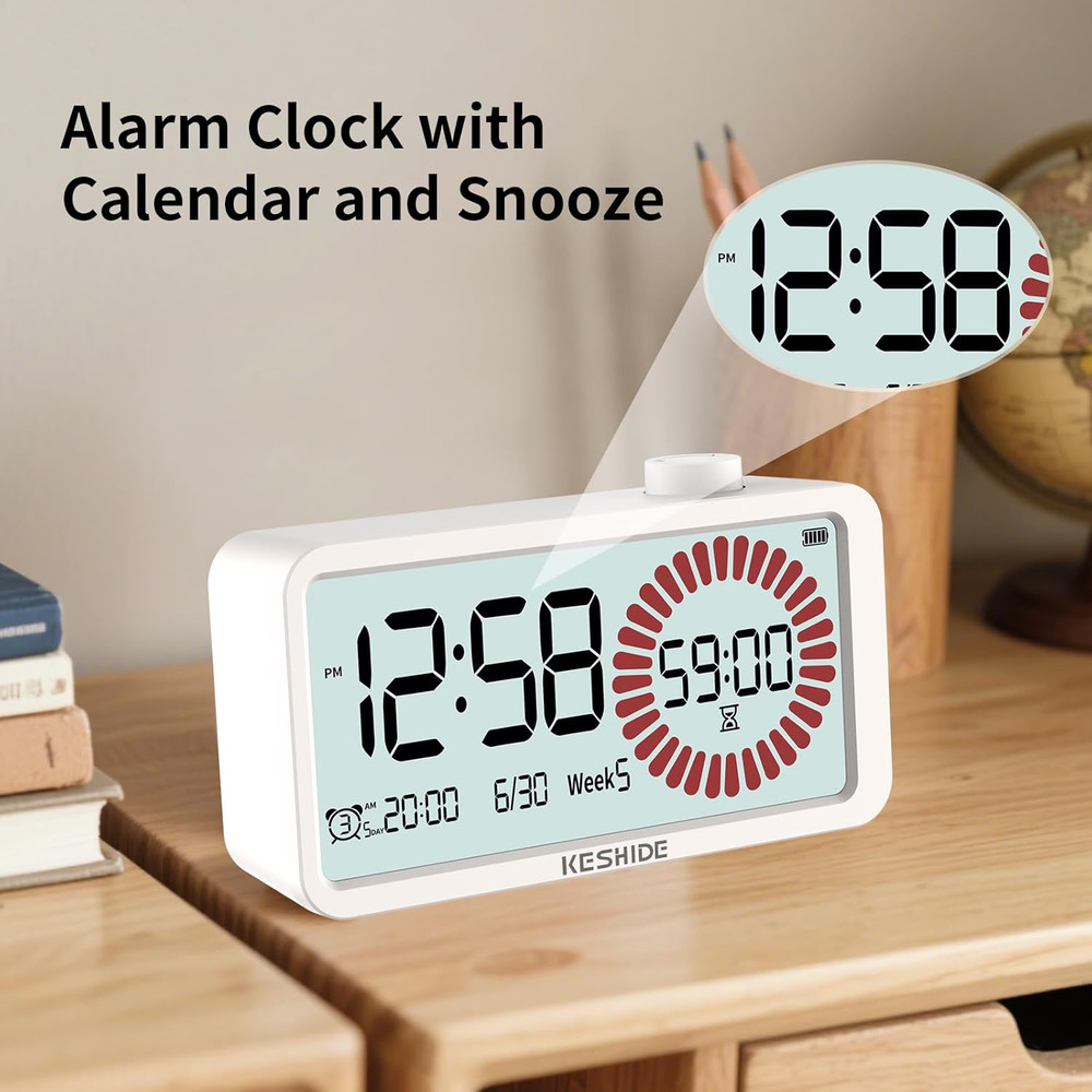 Visual Timer With Alarm LCD Digital 60 Minute Countdown For Kids