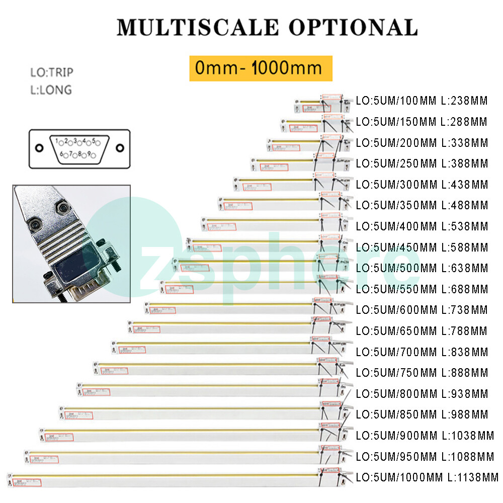 2 Axis digital readout & 5micron linear scale encoder Kit 85V~260V Precision US