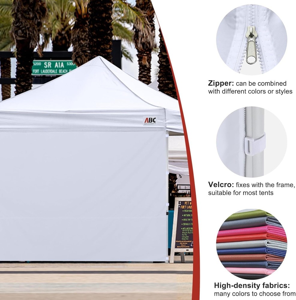High-Quality 10x20 FT White Polyester Sidewalls - Waterproof & UV-Blocking