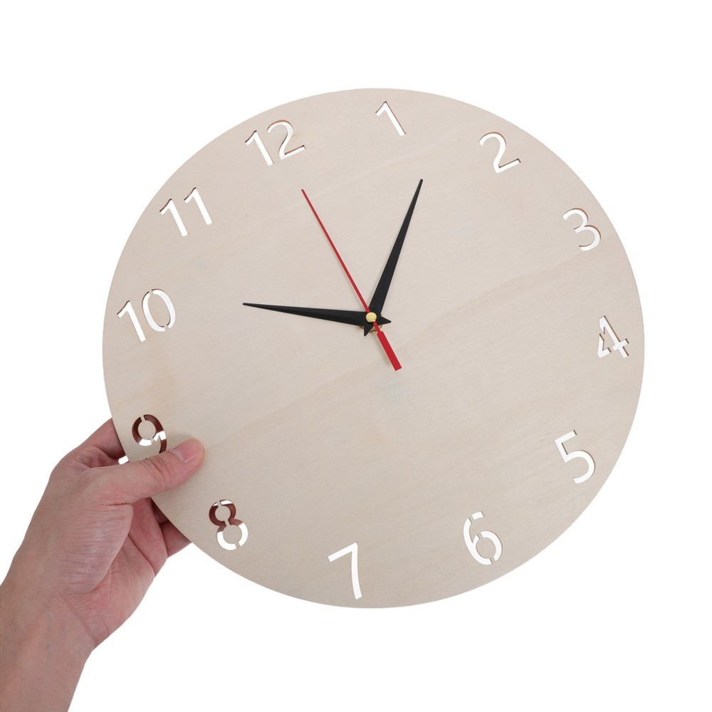 2 Set Wooden Wall Clock Panel Classroom Craft Supplies Making Kit