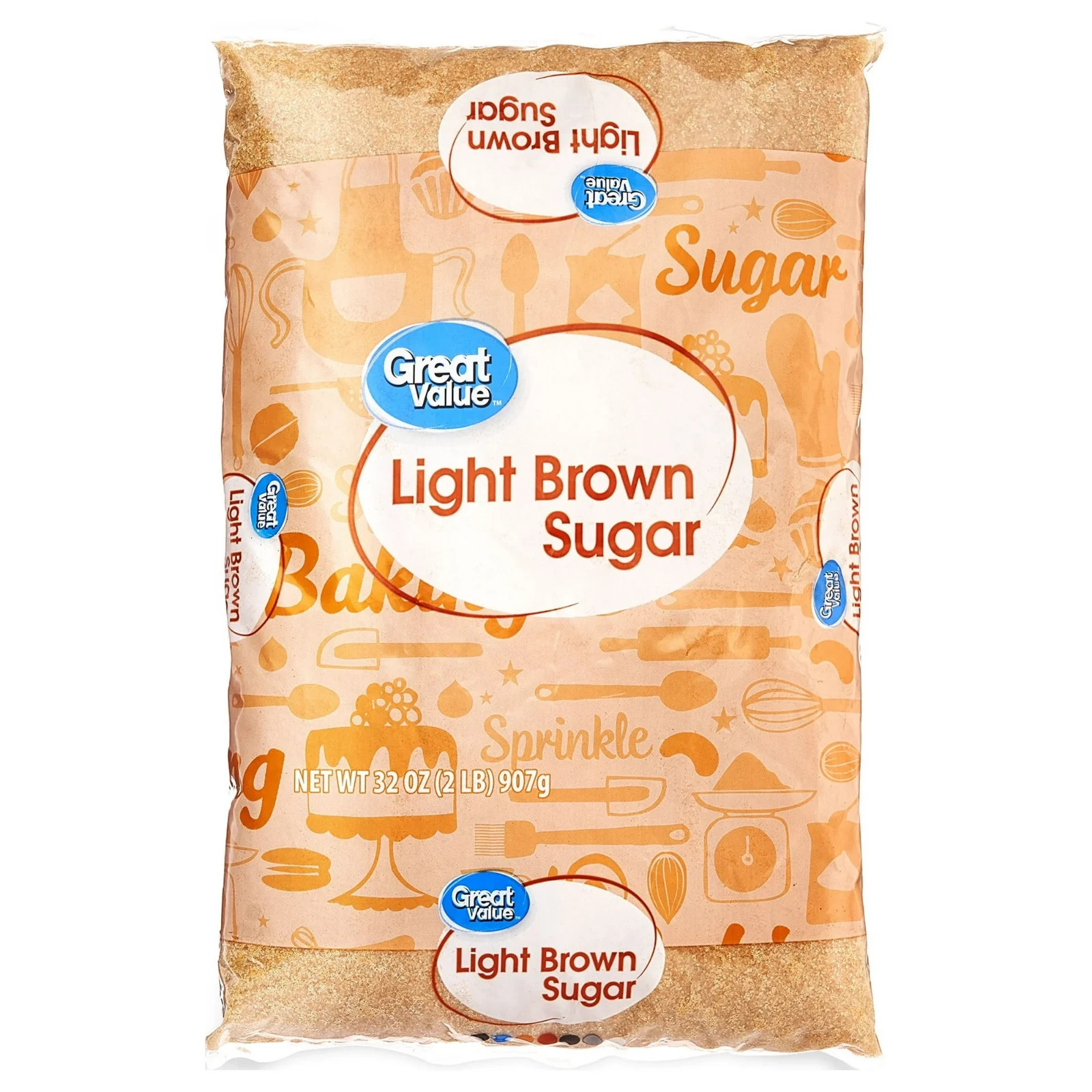 (4 pack) Great Value Light Brown Sugar, 32 oz, Free Shipping...