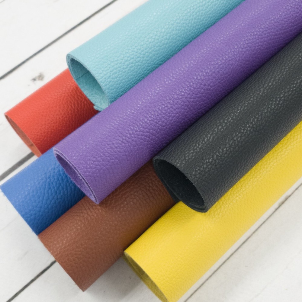 Pebble Grain Leather Sheets Solid Colors Vibrant Precut Cowhide Pieces