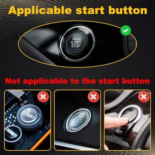 Sparkly Car Engine Start Button Cover, Rhinestone Push Start Button Cover