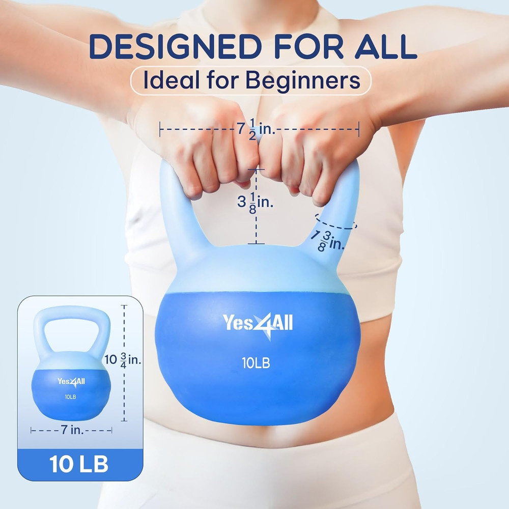 Soft Kettlebell, PVC Kettlebells Exercise Weights & Color-Coded Strength Trainin