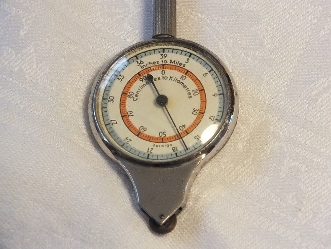 Vintage Pocket Map Measure Opisometer Compass Two Sided