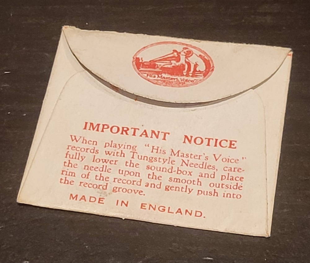 Gramophone phonograph needle packet Empty-tungstyle Hmv Nipper