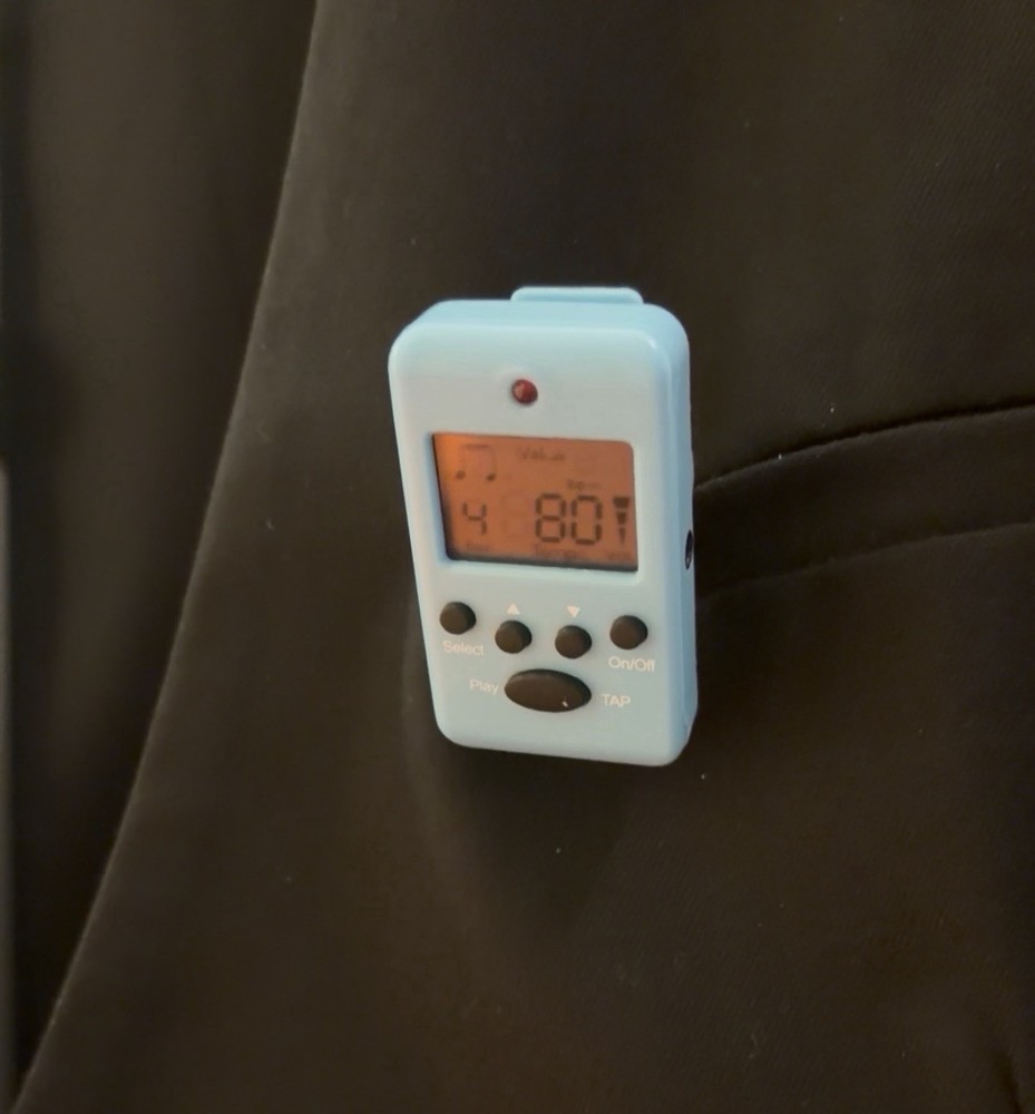 Clip On Digital Metronome LCD Tempo Trainer Tap Function Light Blue
