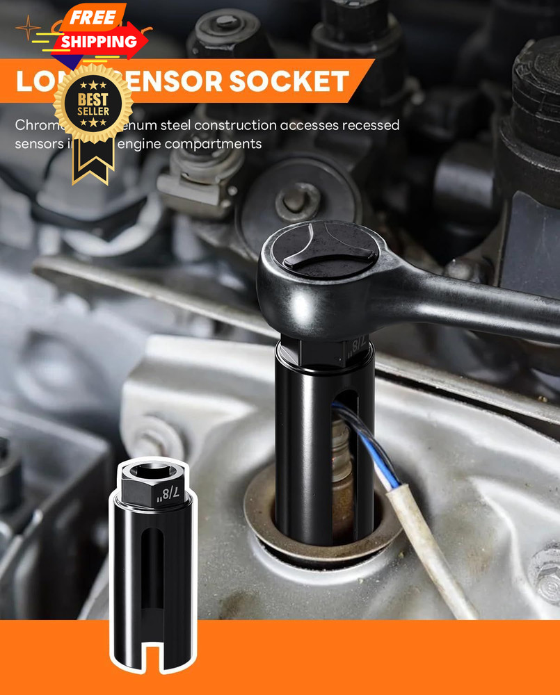 Crosstar 12Pcs Professional O2 Sensor Socket & Thread Chaser Set | Black