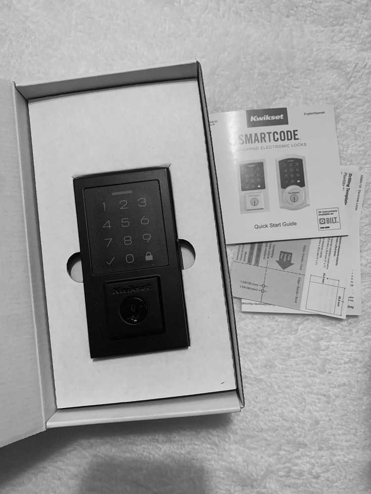Kwikset SmartCode Touchpad Electronic Lock Black with Quick Start Guide
