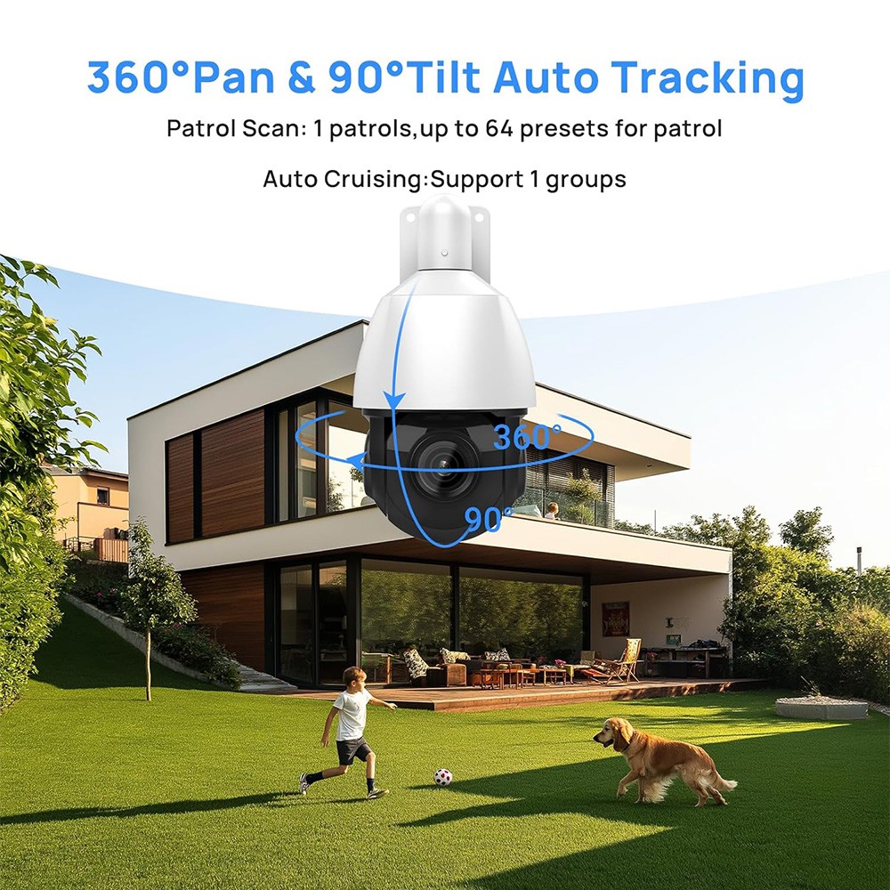 3PCS VIKYLIN 5MP 18X Zoom IR PTZ Security Camera Mic Speaker Human Auto Tracking