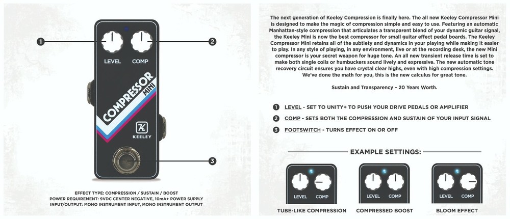 Keeley Compressor Mini Pedal - Black