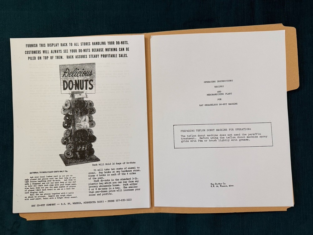 Ray Greaseless Do-Nut Machine OPERATING INSTRUCTIONS Recipes