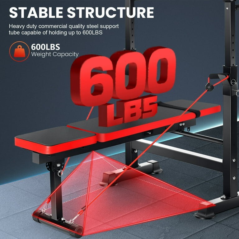 600lbs Adjustable Foldable Weight Bench Set w/Leg Developer Preacher Curl Rack^^