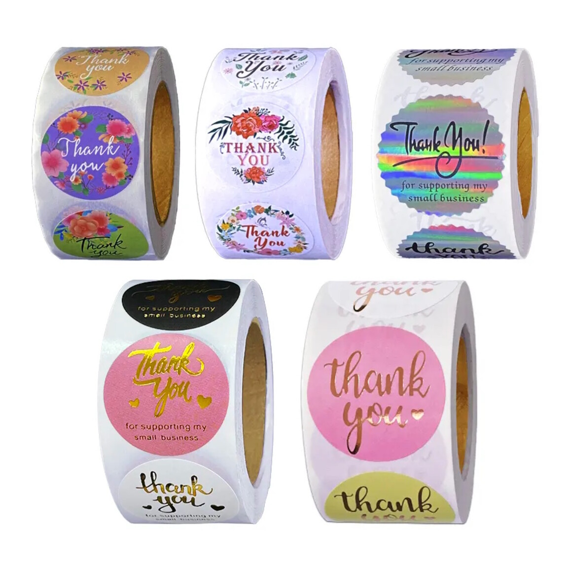 500/1000 Pcs 1.5" Thank You Stickers Thank You For Supporting My Small Business