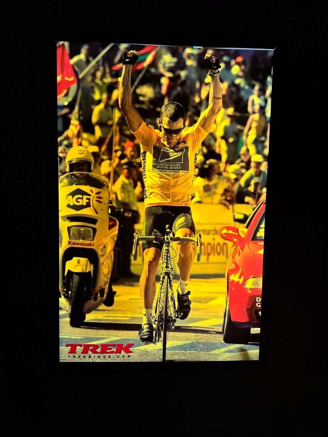 1996 Trek Bicycle Dealer LANCE ARMSTRONG back lit DISPLAY SIGN Tour 'd France