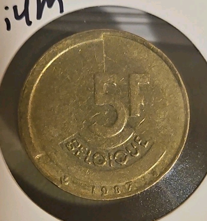 1987 Belgium 5 Francs