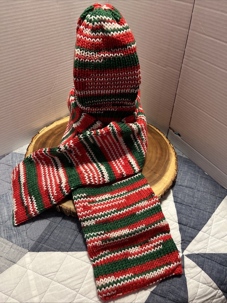 Handmade Knitted Double Layered Hat & Scarf Set