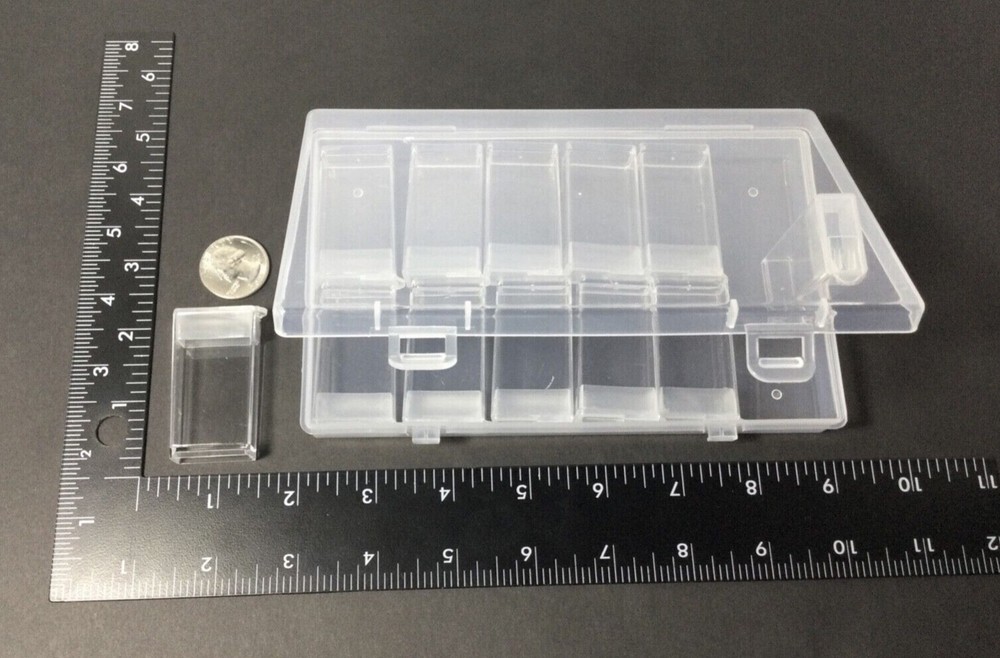 Flip Top Bead Storage Box in PP Plastic Packing Box, 12pcs containers/box