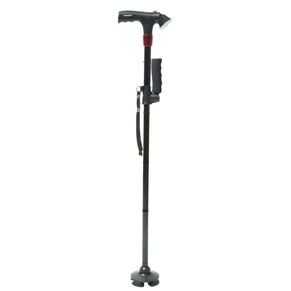 NEW Lightweight Folding Cane with LED Flashlight Flexible Cane Tip, EXTRA Handle