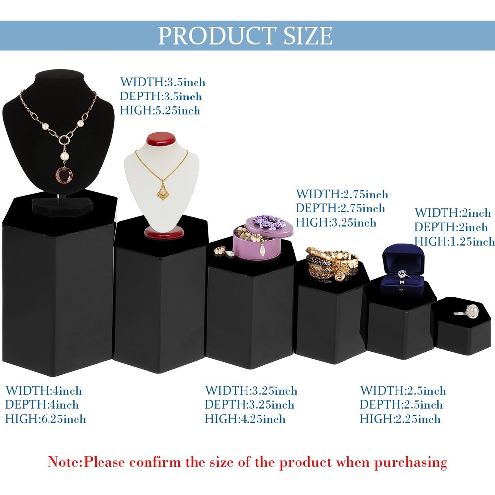 Jetec Hexagonal Jewelry Display Risers Hexagonal Market Display Risers Stands...