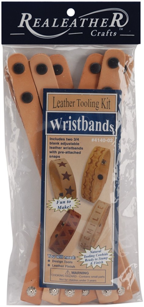 Leathercraft Kit Narrow Wristbands 8/Pkg