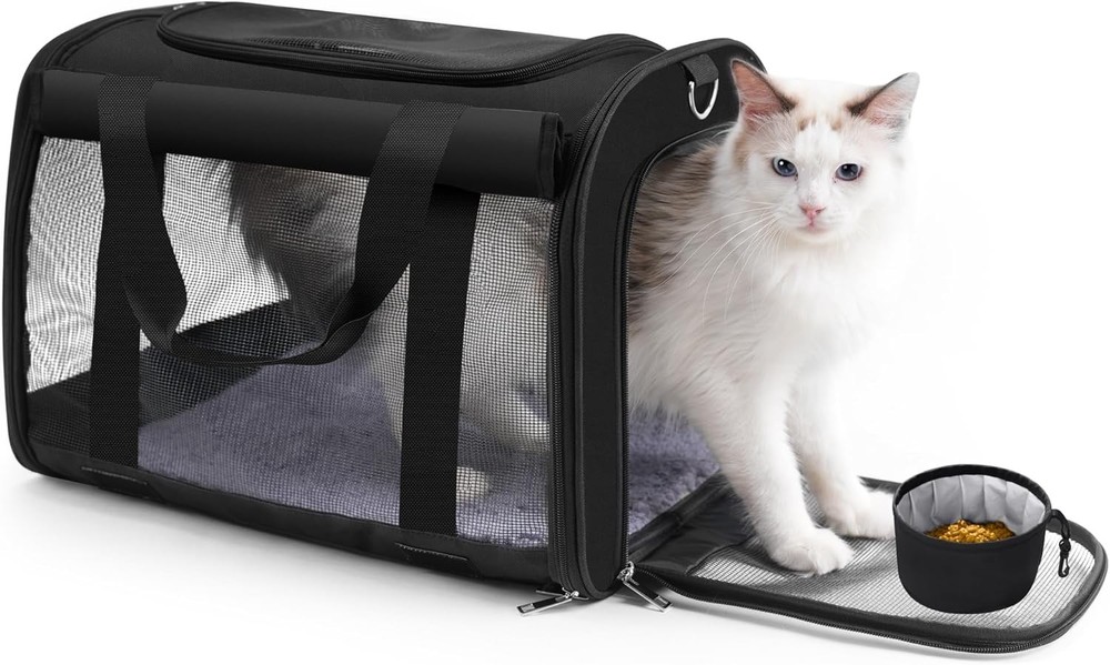 Cat Carrier Backpack - Multifunctional, Firm & Foldable with Roll-Up Shade, B...