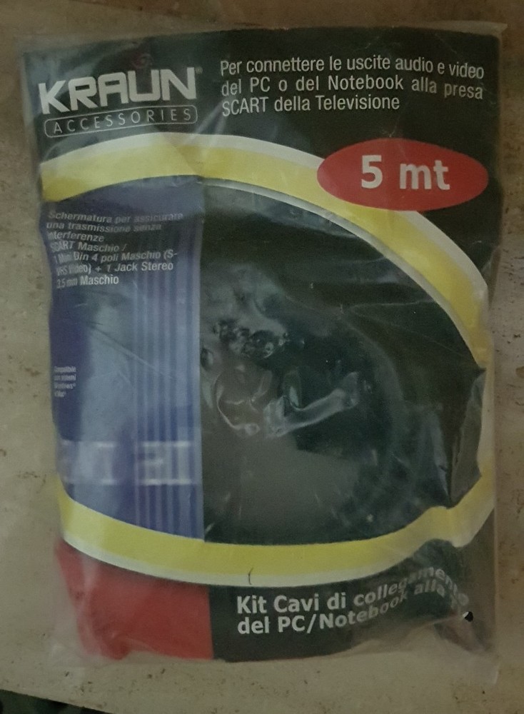 Scart Svideo 5mt PC Notebook to TV Connection Cable Kit