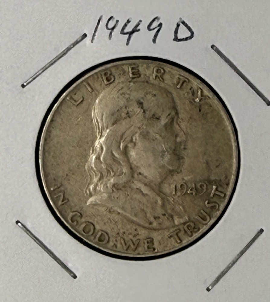 1949 D Franklin Silver Half Dollar