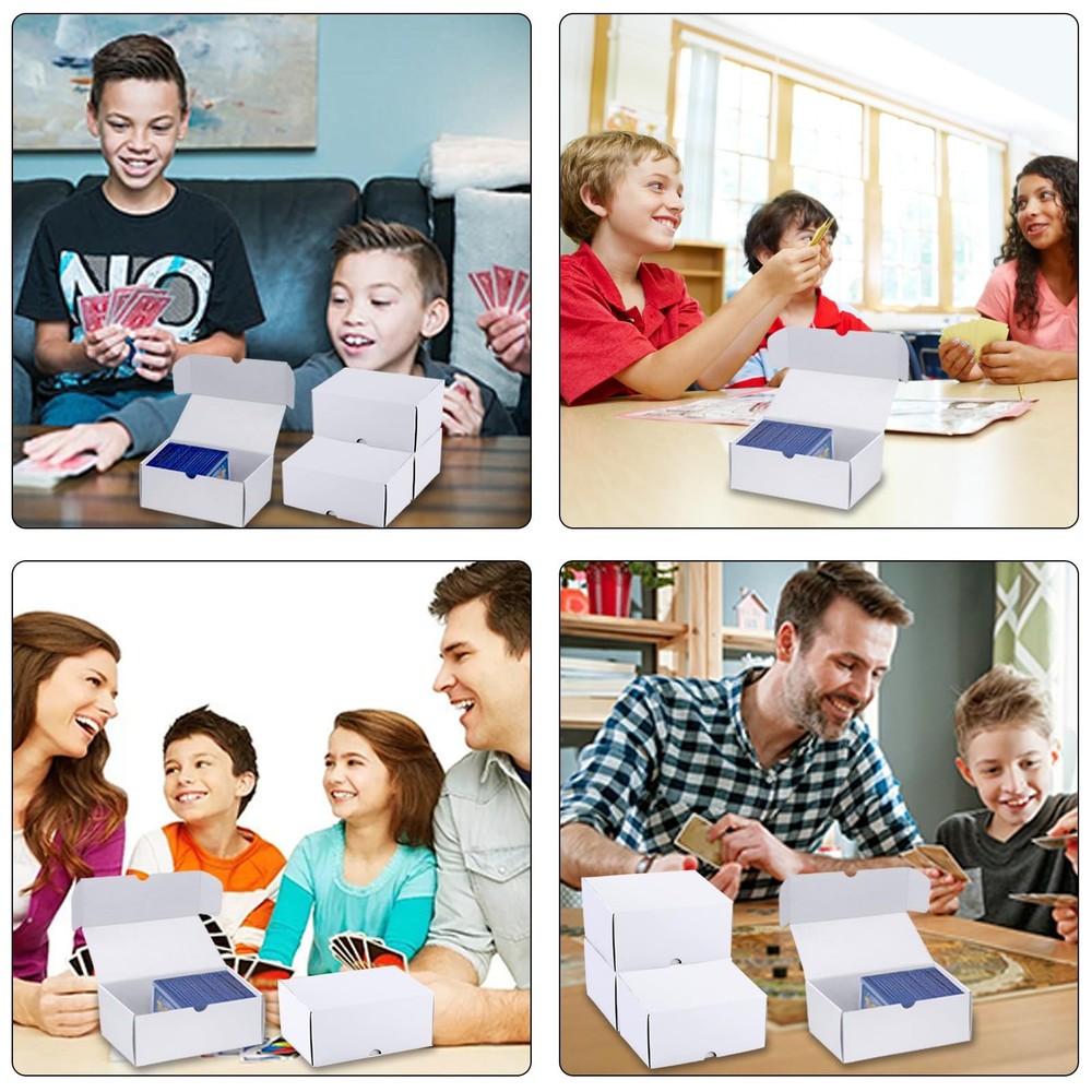 XRACV Toploader Trading Card Storage Box, 4-Pack 7in-4-Pack-Toploader, White