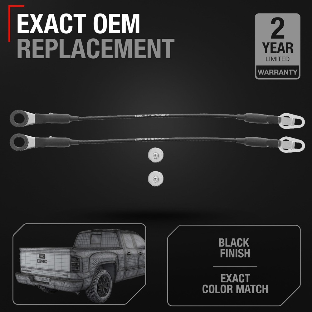 T1A Tailgate Cable Replacement Set- Rear Left & Right Side - Compatible with ...