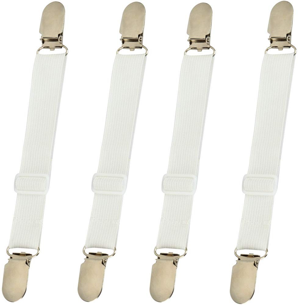 4 Pack Bed Sheet Clips Straps Sheet Holders Adjustable Bed Sheet Grippers