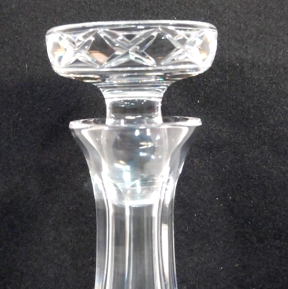 Vintage Heavy Beautiful Crystal Glass Diamond Cut 10.5" Decanter Collectible