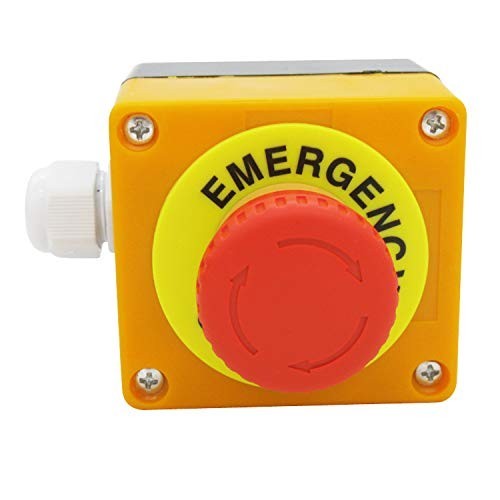 Red Emergency Stop Mushroom Switch Push Button Station 660V 10A Self-Locking Box