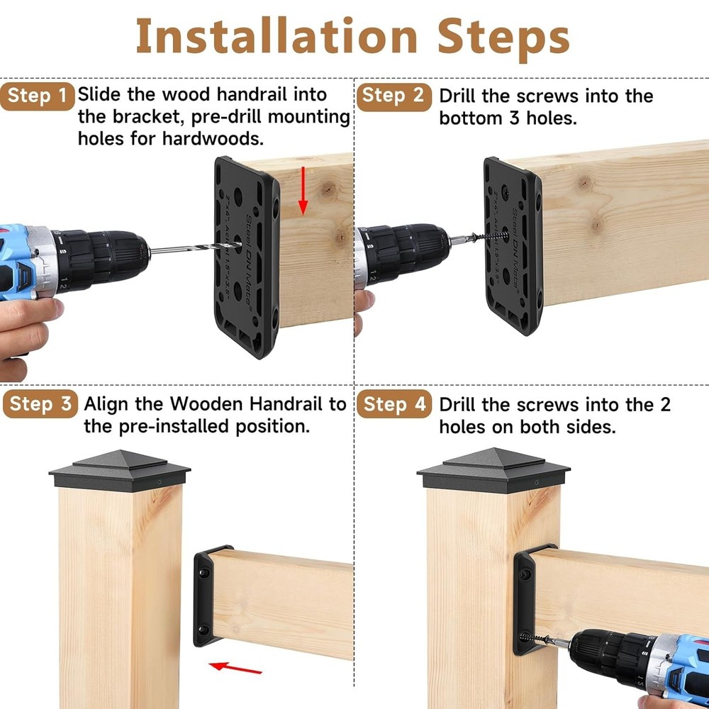 Easy Install 40 Pack Deck Railing Bracket Connectors - Long-Lasting & Reliable