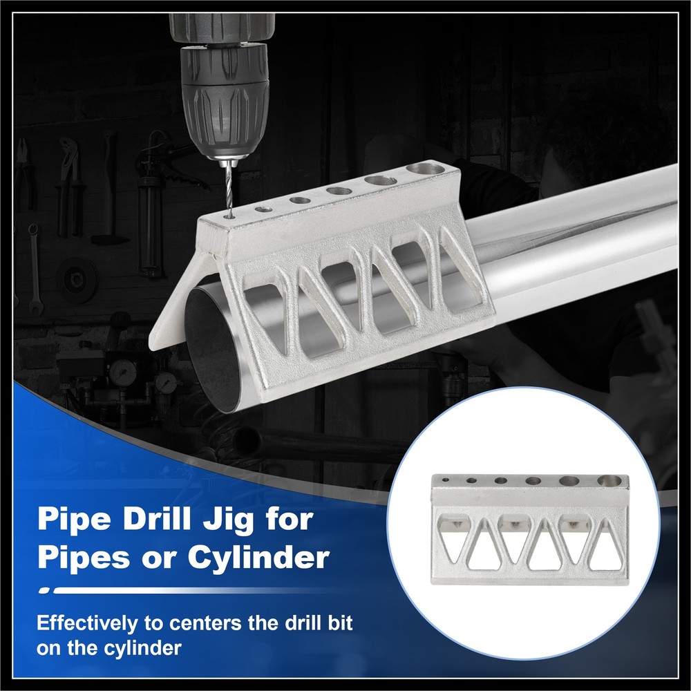 Handheld Pipe Drill Jig for Pipe/ Cylinder Triangle Pipe Drilling Guide Blocks