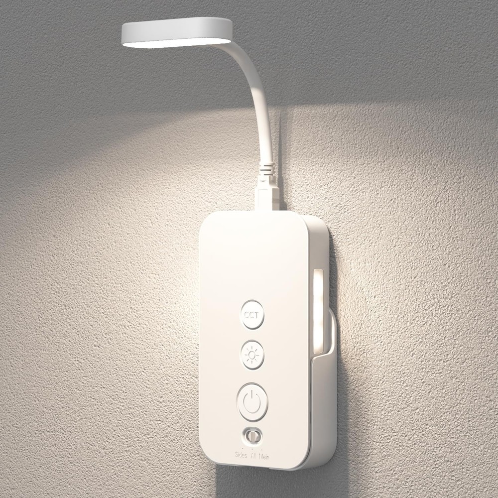 Wall Mounted Reading Light Dimmable LED Book Lights Timer USB White 1 Pack