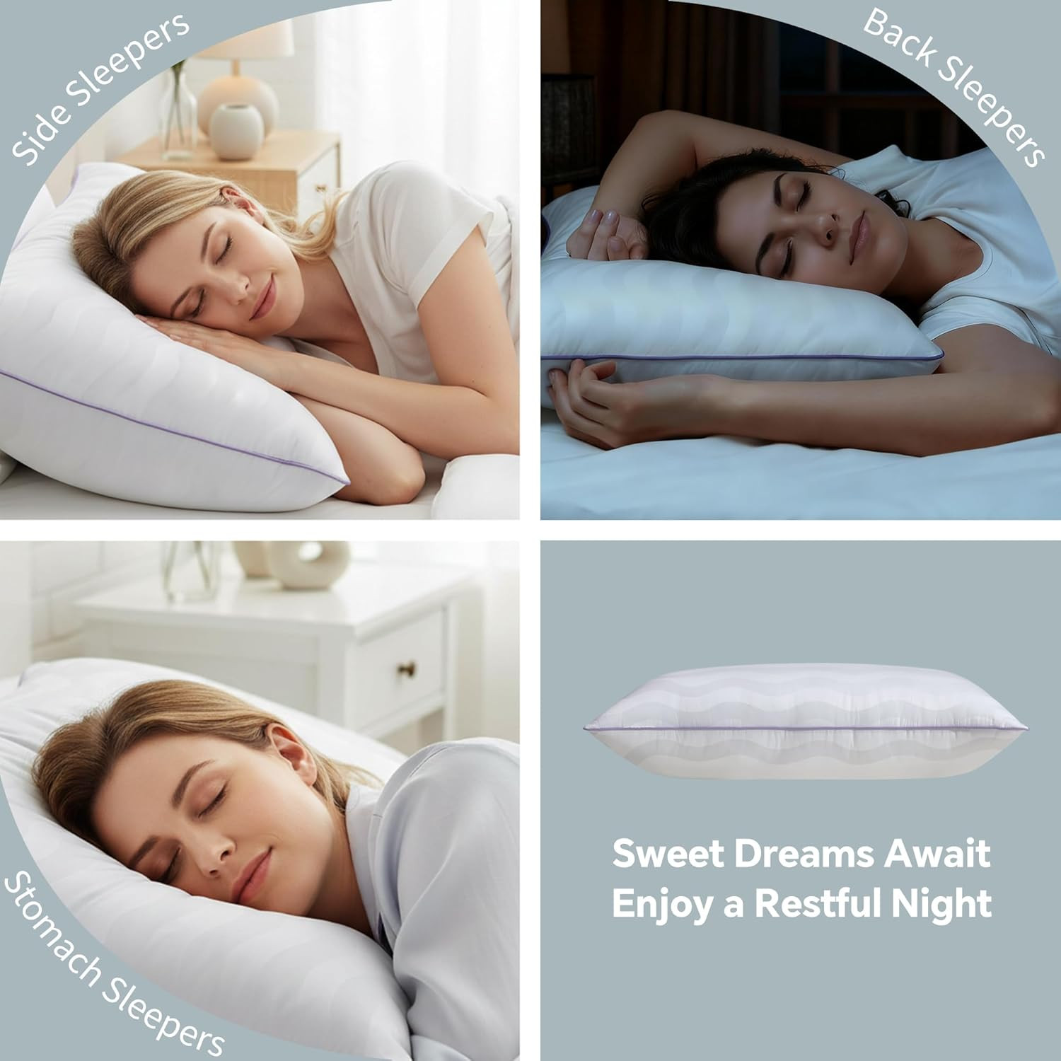 King Size Pillows Set of 2 - Hotel Collection Bed Pillows with down Alternative