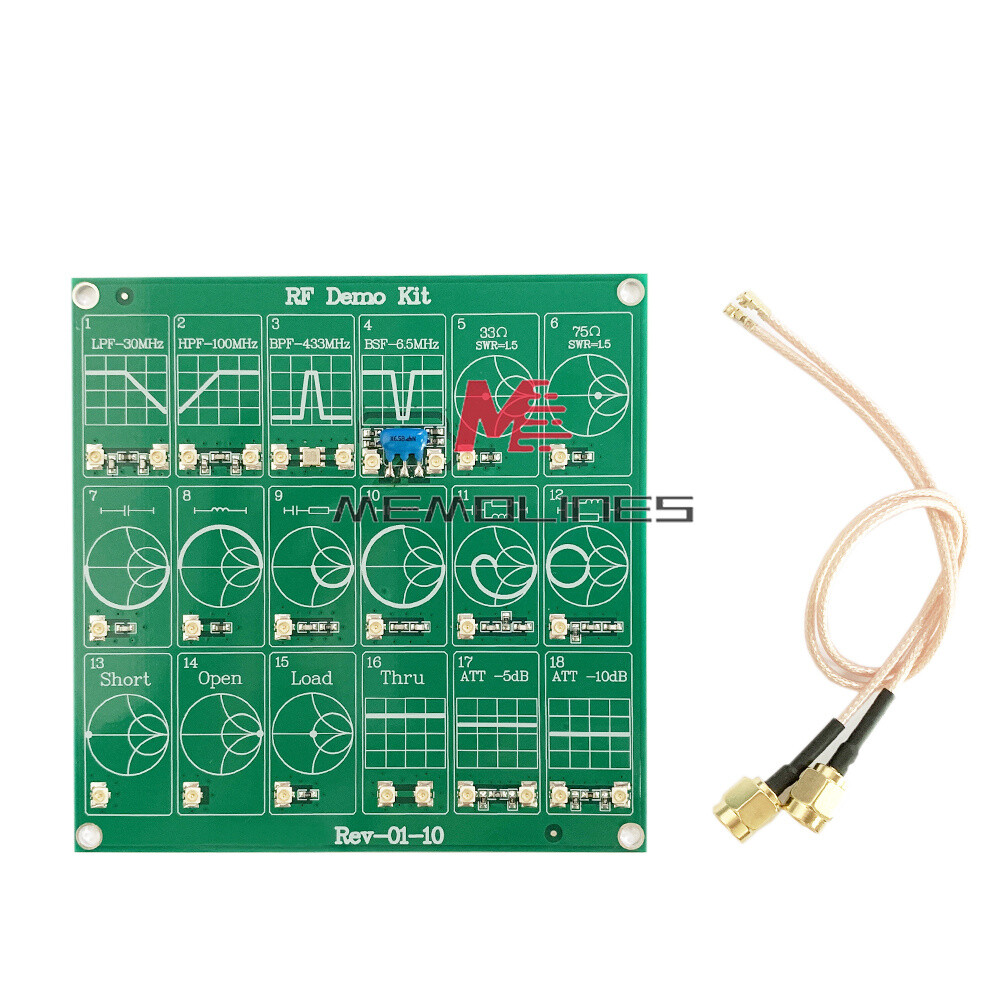 RF Demo Kit for NanoVNA Test board Vector Network Test Filter Attenuator + Cable