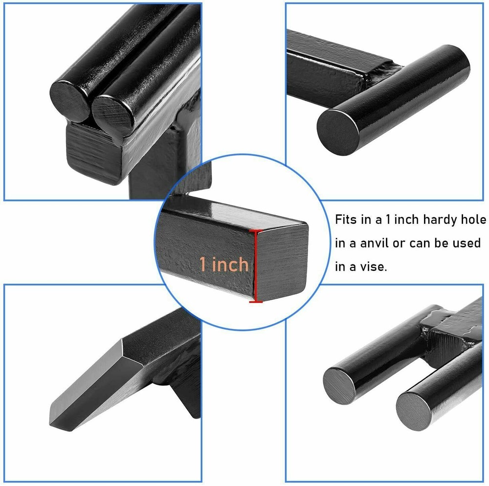 1 Inch Blacksmith Anvil Forge Hardy Hot Cut Creasing Stake Fuller Bending Set