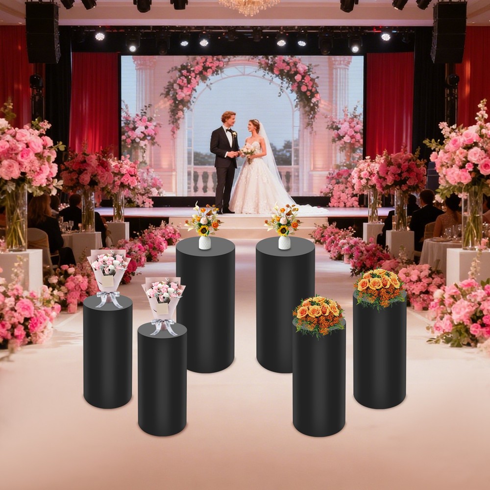 6pcs Multi-purpose Metal Display Stand Round Column Riser Retail Wedding Party