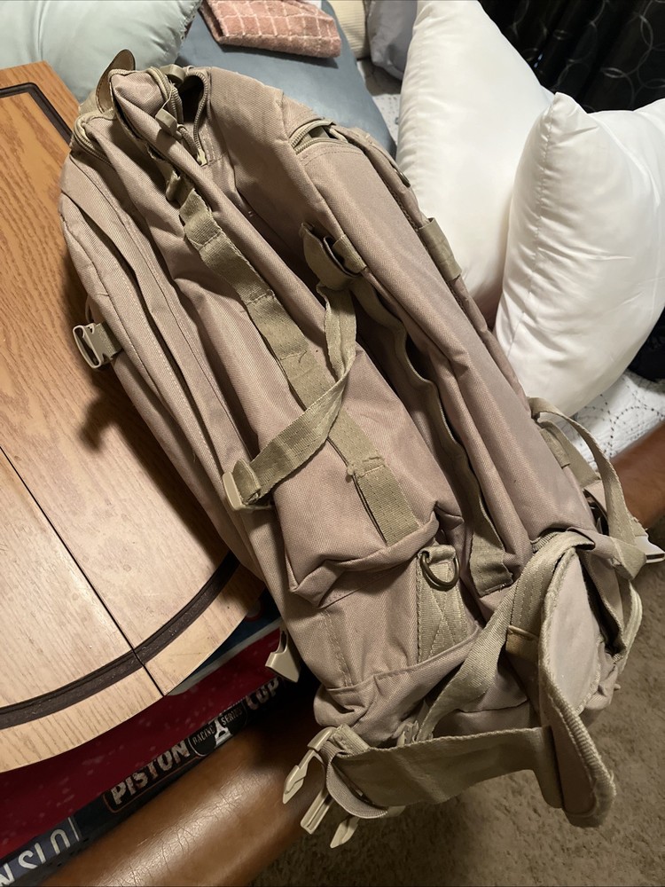 3 Day Brown Expandable Tactical Camping Hiking Backpack. Excellent. Task Force.