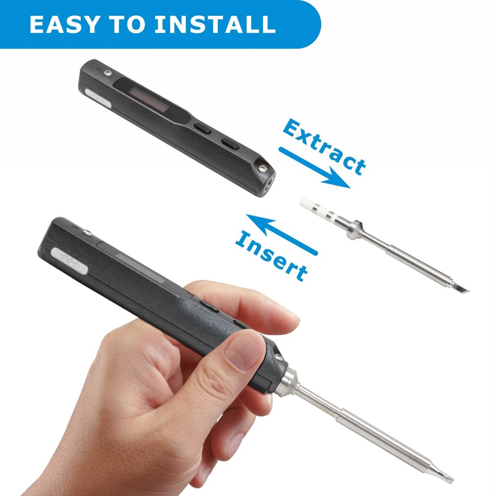 4PCS TS100 Soldering Tips Kit, Compatible with TS100|TS101|/PinecilV2|pine64 Sol