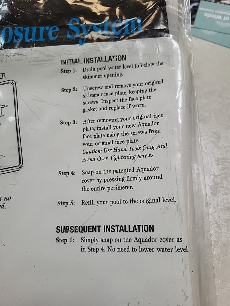 Aquador skimmer closure system model 1090 pool ￼ accessories